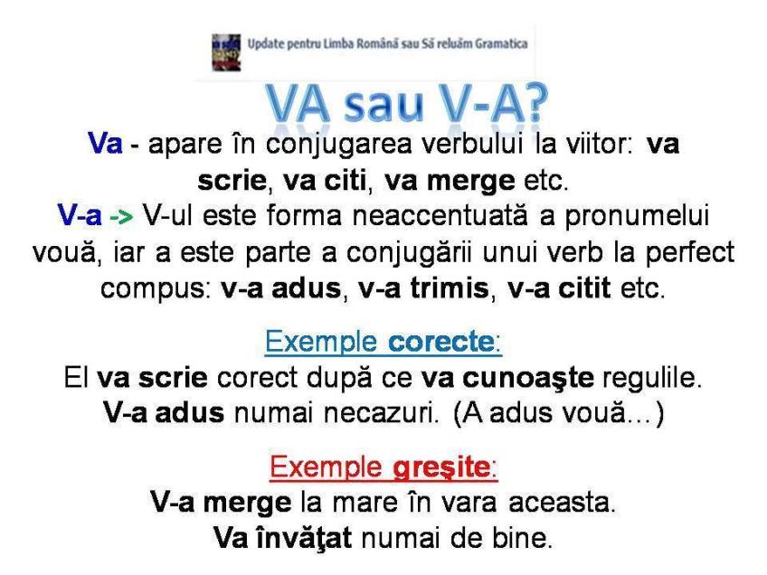 23 Va V A Gramatica Romania Reguli De Scriere Si Exprimare Cum